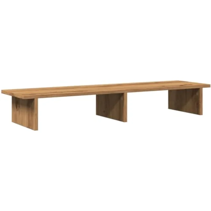 vidaXL Monitorständer Artisan-Eiche, 100x27x15 cm, stabiler Holzwerkstoff mit reichlich Stauraum für zwei Monitore – Bild 7