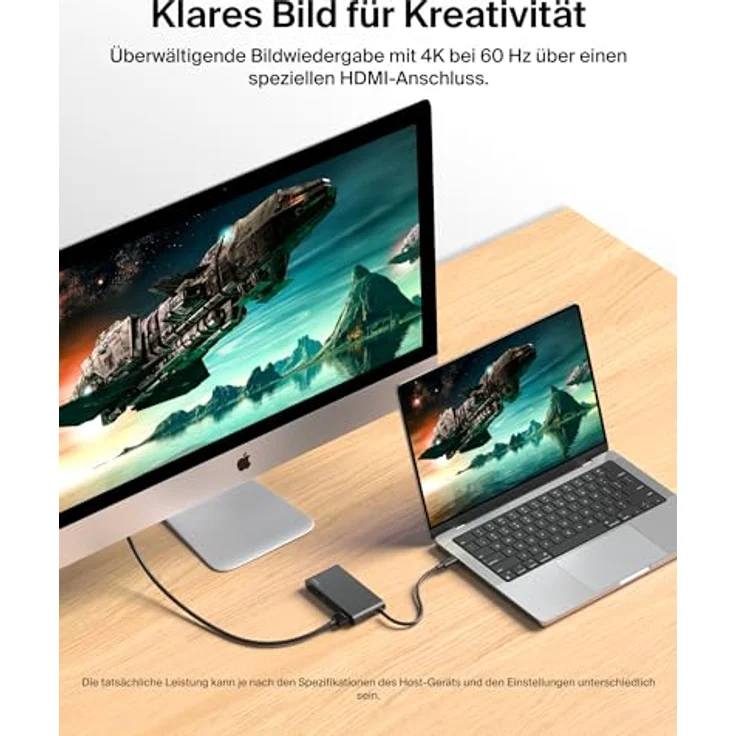Belkin USB Hub, 5 in 1 USB C Adapter mit HDMI 4K 60Hz, 100W Power Delivery, 10 Gbit/s Datentransfer, kompakt für MacBook und iPad Pro – Bild 4