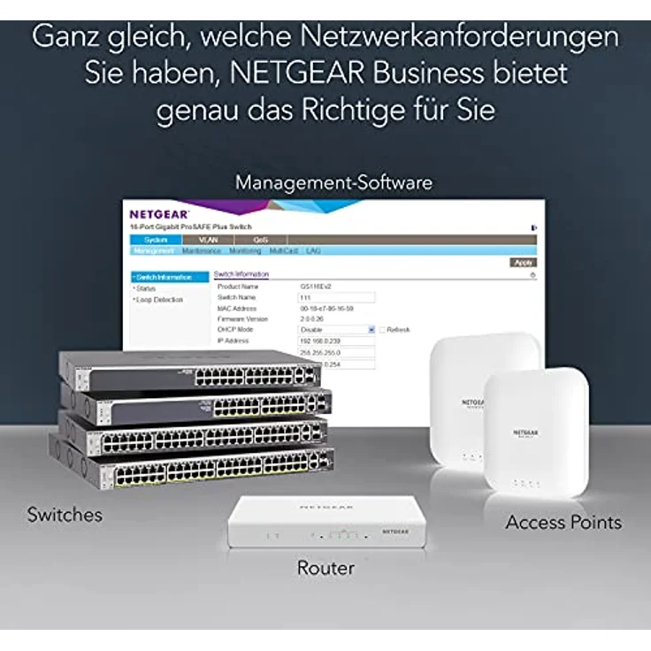 Netgear XS512EM 12-Port 10G Multi-Gigabit LAN Switch Smart Managed Pro (mit 2x 10G-SFP+, Desktop- oder Rack-Montage mit ProSAFE Lifetime-) grau – Bild 6