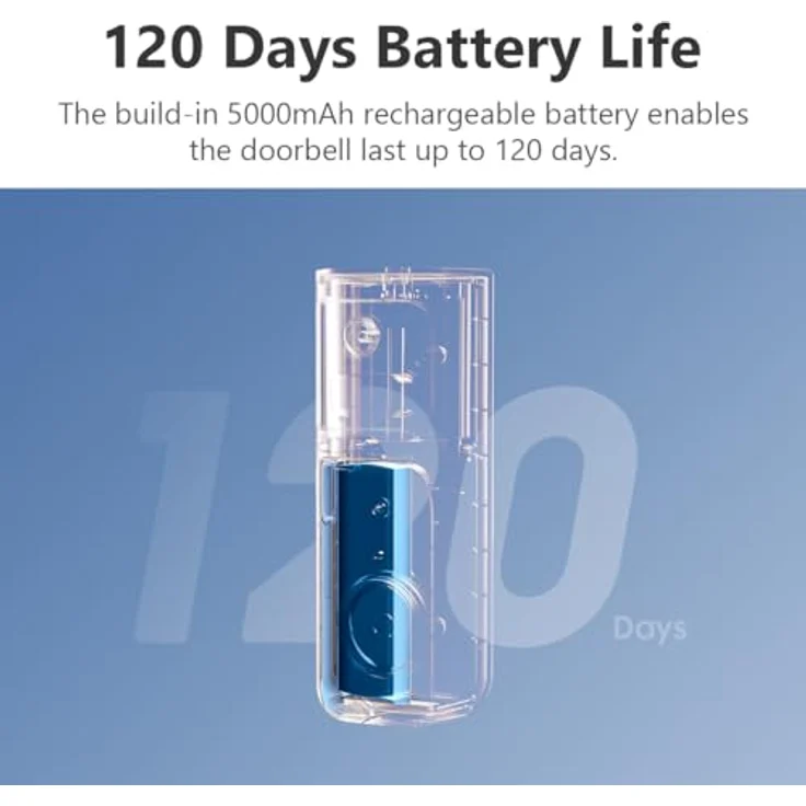 Imou Video-Türklingel 2S Kit - 2K QHD Bild | 5000mAh Akku | 166° Weitwinkel | 30° horizontal drehbar | IR Nachtsicht | Inklusive Klingel – Bild 4
