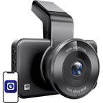 AZDome M17Pro Dashcam, HD mit Nachtsicht, WLAN, eingebautem Mikrofon und G-Sensor, Schwarz