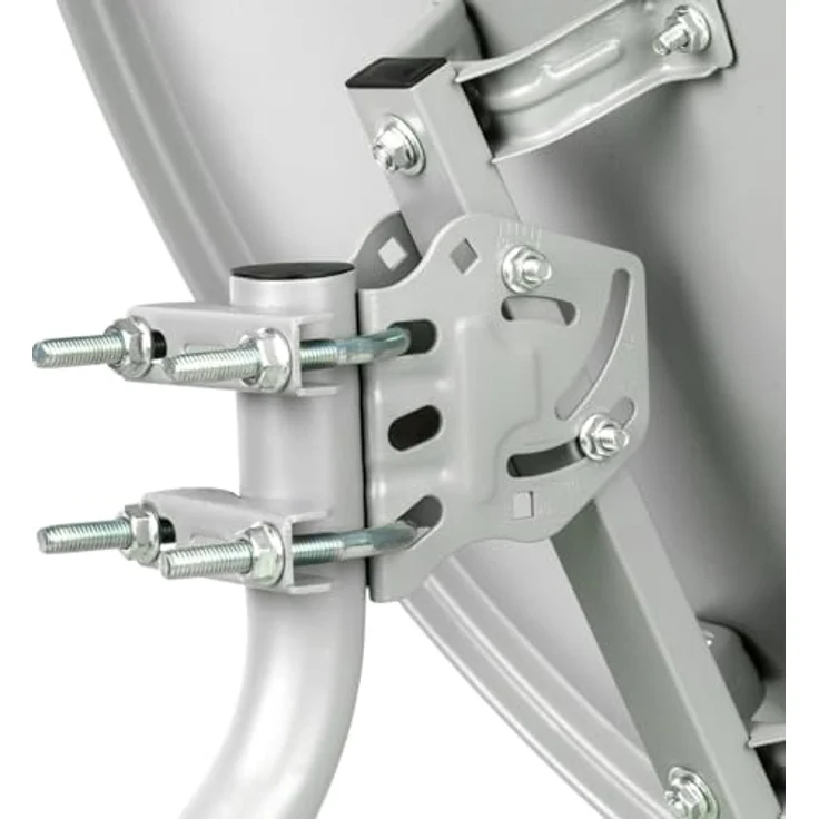 ARLI 60cm HD Satellitenantenne Quad LNB, inkl. Satfinder und 4 F-Steckern, lichtgrau, für 2 Teilnehmer, UHD 4K – Bild 2