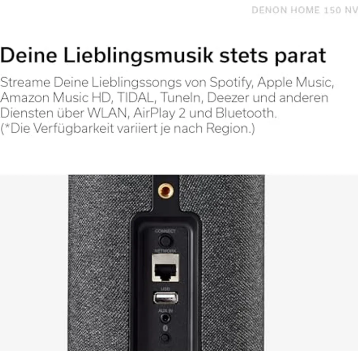 Denon Home 150 NV Black – Kompakter 40W Bluetooth-Lautsprecher mit Hi-Res Audio, Multiroom, AirPlay & Streaming-Unterstützung – Bild 5
