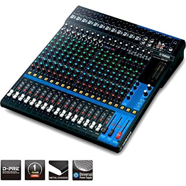 Yamaha MG20 Mischpult – Kompaktes Mischpult mit 20 Eingangskanälen und D-PRE-Mikrofonvorverstärkern – Bild 3