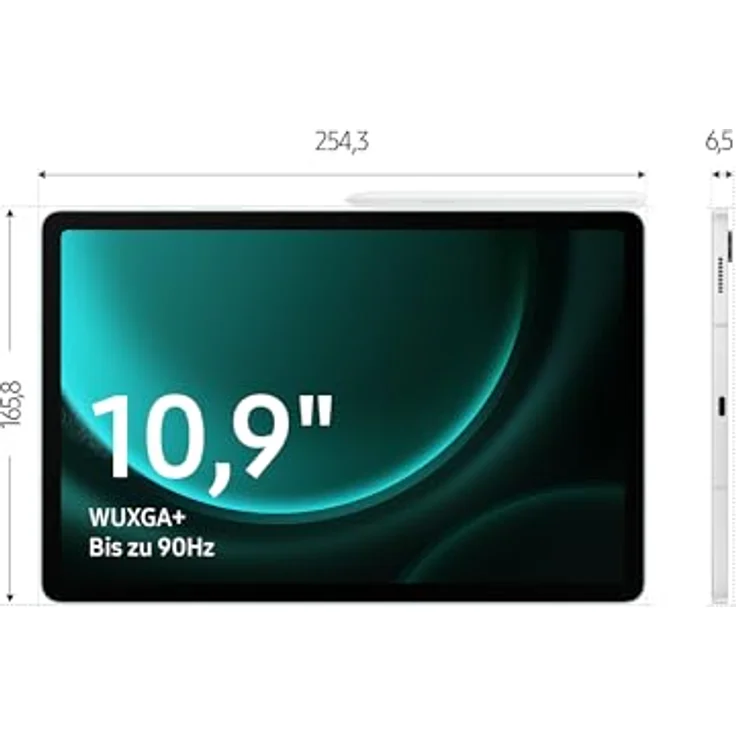 Samsung Galaxy Tab S9 FE Android-Tablet, Mit Stift (S Pen), Lange Akkulaufzeit, Simlockfrei ohne Vertrag, 5G, 128 GB, Grau – Bild 4