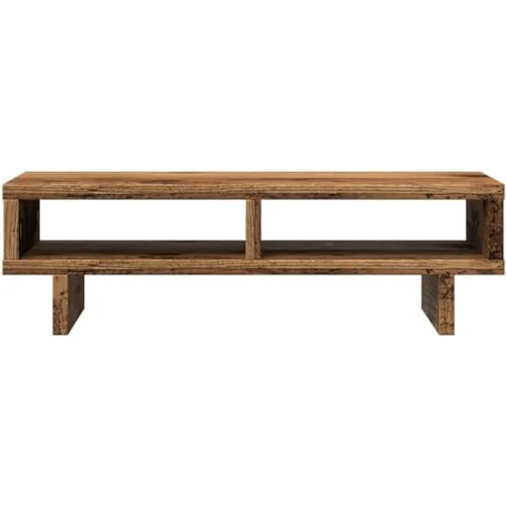 vidaXL Monitorständer Altholz-Optik, 50x27x15 cm, mit 2 Fächern und langlebigem Holzwerkstoff – Bild 5