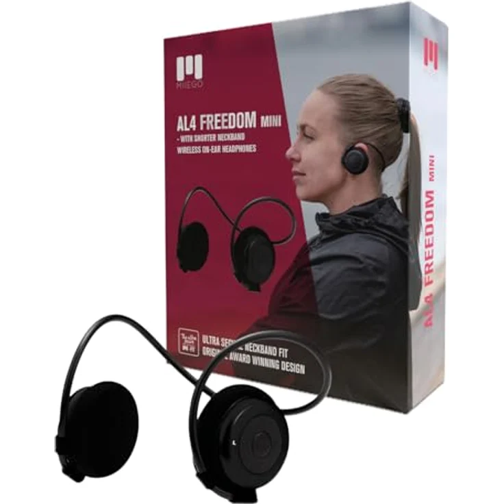 MIIEGO AL4 Freedom MINI, Bluetooth Kopfhörer mit sicherer Passform, wasserdicht, klarer Sound und 36h Akkulaufzeit, Schwarz – Bild 1