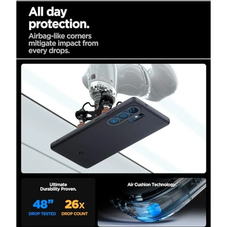 Spigen Caseology Nano Pop, Smartphone Hülle für Samsung Galaxy S25 Ultra, Schwarz mit weicher Silikonoberfläche und MagFit-System – Bild 8