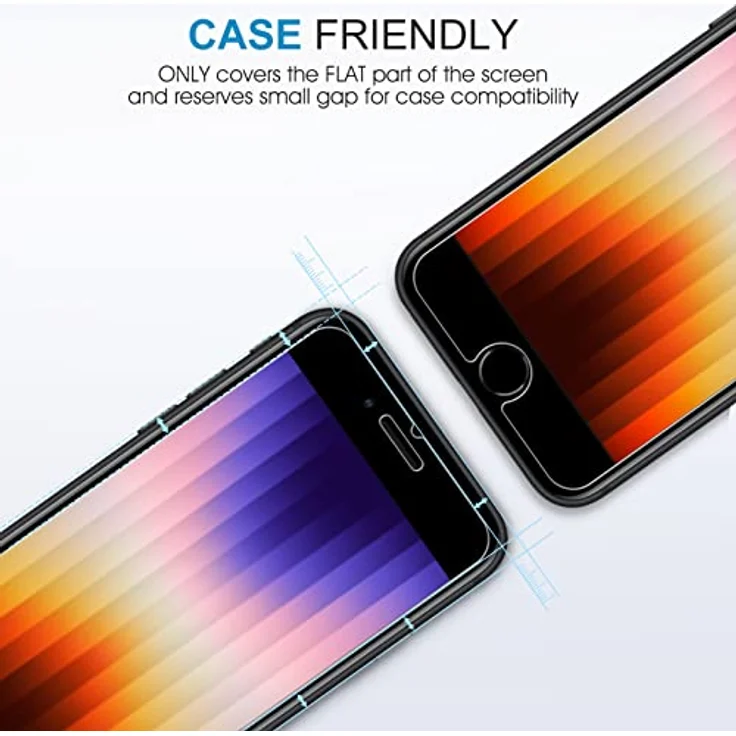 [3 Stücke] SPARIN iphone 7/8 Schutzfolie, Displayschutzfolie Panzerglas mit [Anti-Kratz] [Blasenfrei] [2.5D Rand] [HD Klar] – Bild 6