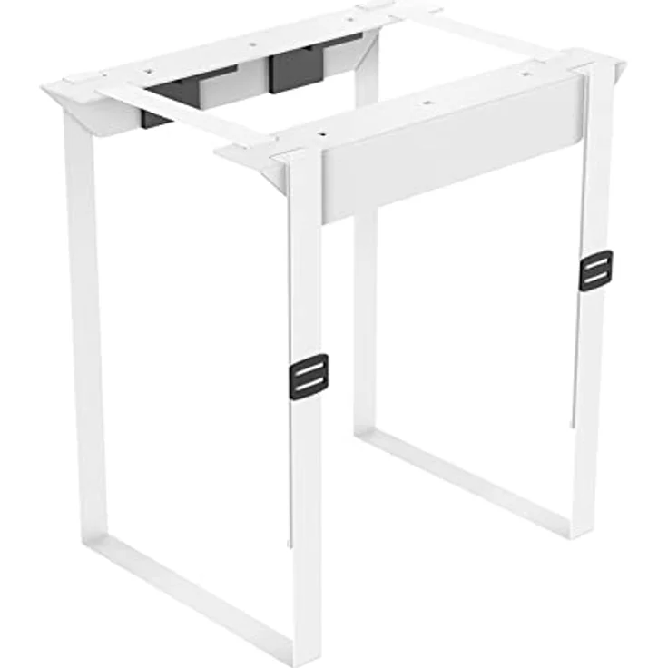 CAVO Desktop PC-Halterung CH-B-W, weiße Stahlhalterung mit reißfesten Gurten für PCs bis 10 kg, höhen- und breitenverstellbar – Bild 1