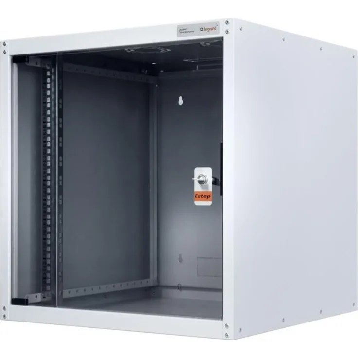 Legrand EVO16U6045, 19 Zoll Serverschrank mit mehrfachen Kabeleinführungen und verschiebbaren 19"-Schienen, Grau