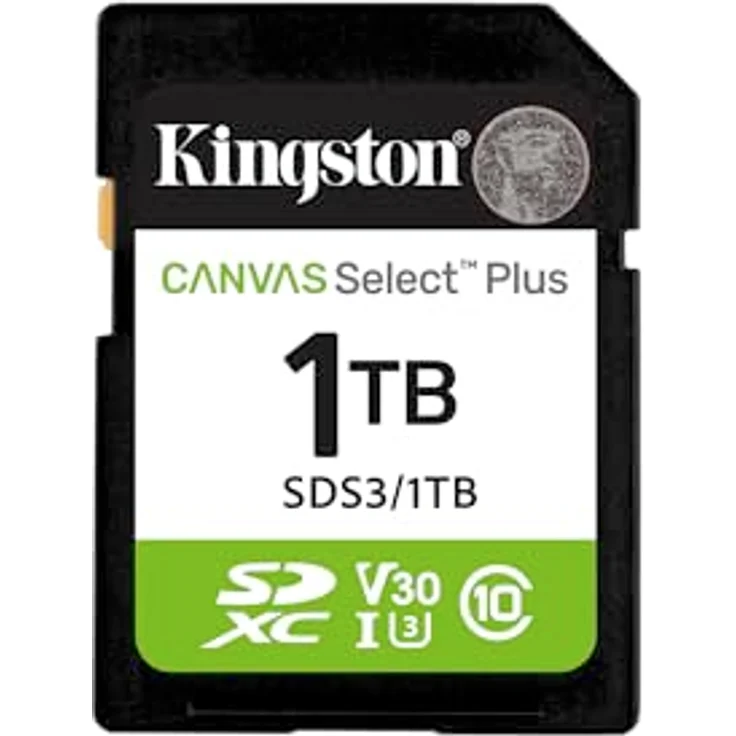 Kingston Canvas Select Plus, SD Speicherkarte 1TB SDXC Gen3, 150MB/s, C10 UHS-I U3 V30, ideal für Full-HD-Videoaufnahmen – Bild 1