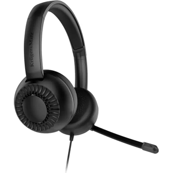 Krüger&Matz Over-Ear-Kopfhörer mit Mikrofon, Kopfhörer P3 für Computer, KM0661, schwarz