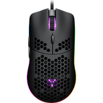 ISY IGM-4000 Ultralight RGB Gaming Maus, Schwarz mit Licht-Effekten und ergonomischem Design