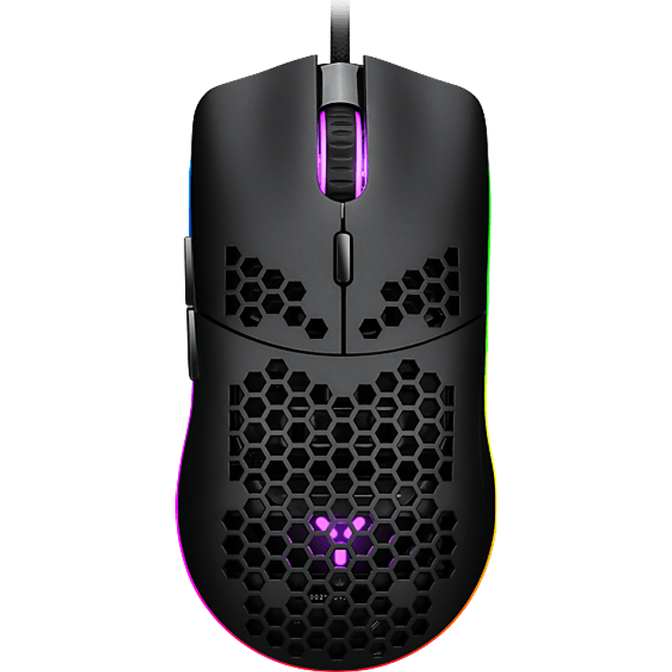 ISY IGM-4000 Ultralight RGB Gaming Maus, Schwarz mit Licht-Effekten und ergonomischem Design