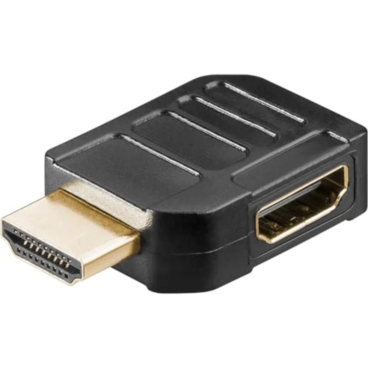 goobay 65745 HDMI Winkeladapter 90 Grad/Vergoldete Kontakte / 90° Winkel / 8K @ 60 Hz, 4K @ 120 Hz / 48 Gbits/eARC, HDR – Bild 1