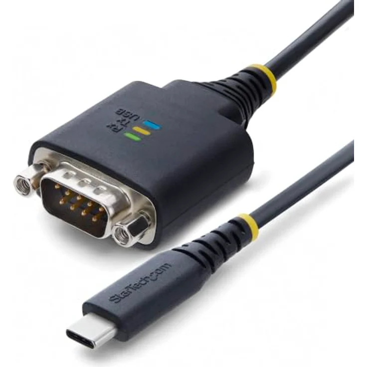 StarTech.com USB-C zu DB-9 Serielles Kabel, 30 cm, Schwarz, unterstützt RS-232 und USB 2.0 – Bild 1