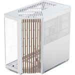 APNX V1 Gaming PC Gehäuse ATX Weiß mit Holz - Mid Tower Gaming Case mit Tempered Glass - Grafikkarten bis 395 mm, Radiatoren bis 360mm - White PC Case - max. 10 120mm Lüfter - Panorama Hartglas