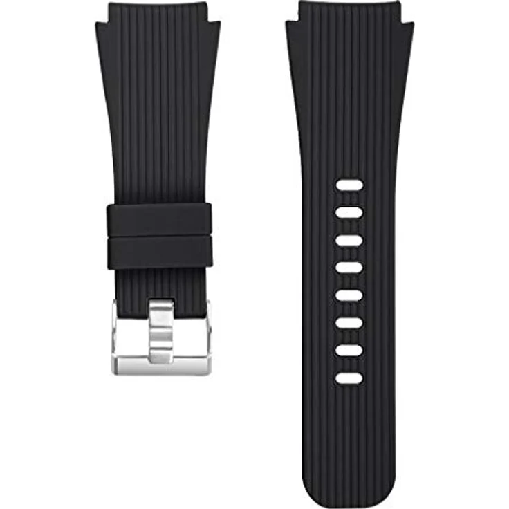 INF Armband für Samsung Galaxy Watch 46mm, Gear S3, Huawei GT 2, 22mm, Weiches Silikon, Schwarz, verstellbar, wasserbeständig – Bild 3