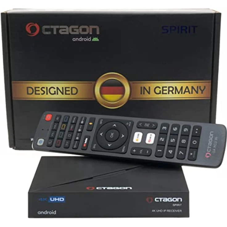 Octagon Spirit 4K UHD Android TV Streaming Box, 5G Dual Band WiFi WLAN, Bluetooth Fernbedienung, Sprachsteuerung, USB 2.0 & 3.0, HDR10+, 2GB RAM & 16GB Flash, TV IP OTT Receiver, Bluetooth 5.1 – Bild 3