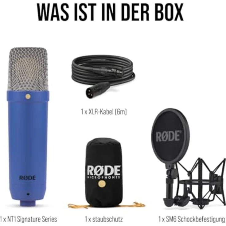 RODE Microphones Mikrofon Rode NT1 Signature Cobalt, Großmembran-Kondensatormikrofon, kobaltblaue Sonderedition – Bild 5