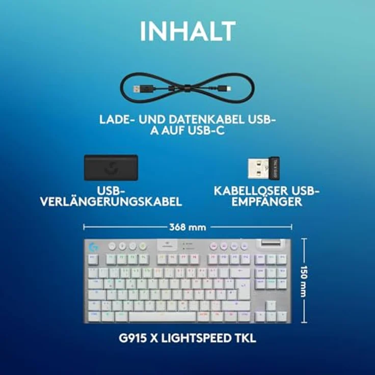 LOGITECH G915 X LIGHTSPEED TKL, Kabellose Gaming-Tastatur mit GL-Switches und Aluminium-Oberschale – Bild 12