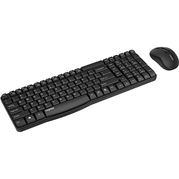 Rapoo X1800S kabelloses Tastatur-Maus-Set , 2.4 GHz Wireless via USB, 1000 DPI optischer Sensor, DE-Layout QWERTZ, schwarz – Bild 3
