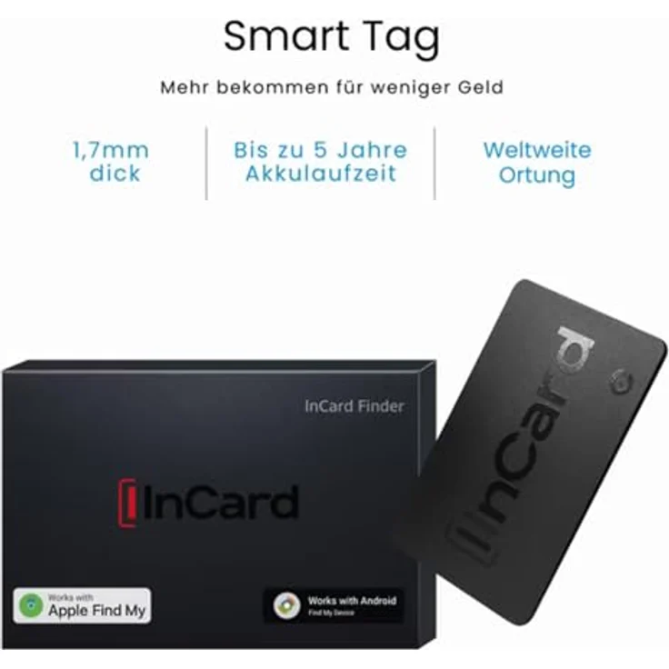 S&T Design GPS Tracker Smart Tag Karte für Brieftasche, ultradünn 1,7 mm, IP68, wasserdicht, Akku bis 5 Jahre, weltweite Ortung, kompatibel mit Android & iOS – Bild 2