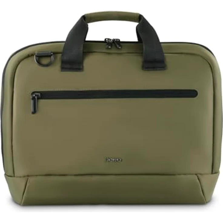 Hama Laptoptasche für Laptops 13,3“ - 14,1“ (leichte Businesstasche als Umhängetasche oder Tragetasche, Notebooktasche mit Organizer-Vorderfach und -Innenfach, wasserabweisend, gepolstert) Oliv – Bild 1