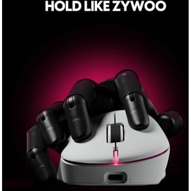 Pulsar ZywOo The Chosen Mini Wireless, Gaming-Maus mit 32.000 DPI Optiksensor, kabellos, weiss – Bild 3