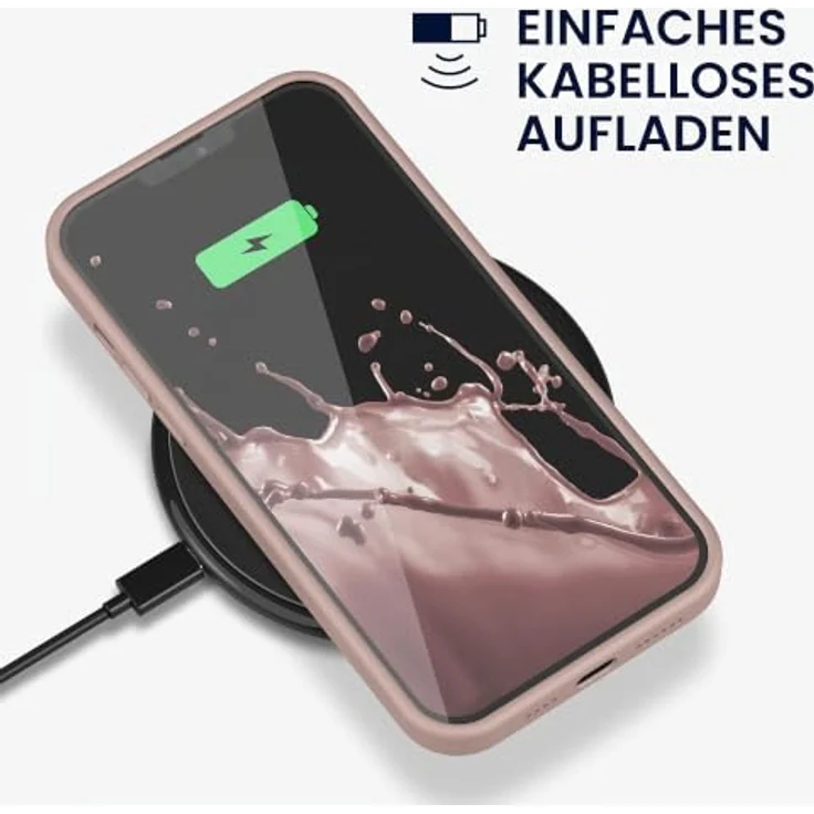 kwmobile Handyhülle für iPhone 13 Pro Max - Silikon Case in Altrosa, kabelloses Laden, griffig und stabil – Bild 5