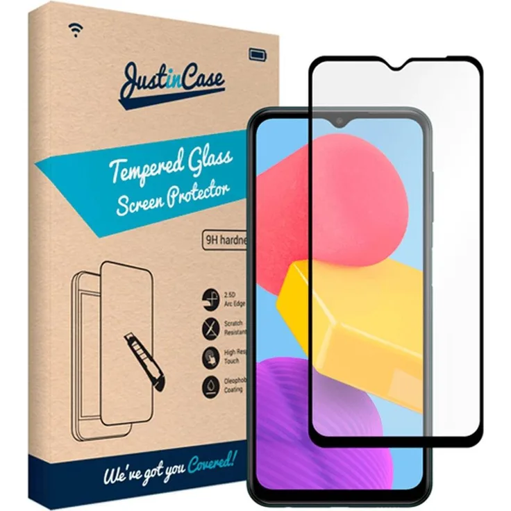 Just in Case Gehärtetes Glass Edge To Edge Displayschutzfolie für Samsung Galaxy M13, transparente Smartphone Schutzfolie, 1 Stück
