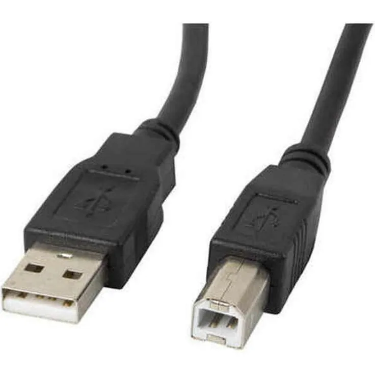 Lanberg CA-USBA-11CC-0010-BK USB 2.0 A auf B Kabel, 1 m, Schwarz, Plug & Play, 480 Mbit/s Datenübertragung