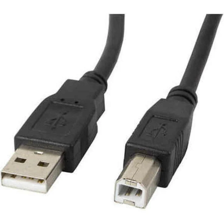Lanberg CA-USBA-11CC-0010-BK USB 2.0 A auf B Kabel, 1 m, Schwarz, Plug & Play, 480 Mbit/s Datenübertragung