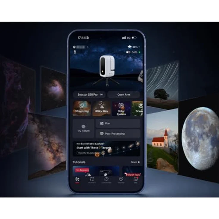 ZWO Seestar S50 Pro, Smart-Teleskop mit 4K Auflösung, 128 GB Speicher, App-Steuerung, Akkulaufzeit bis zu 9 h – Bild 2