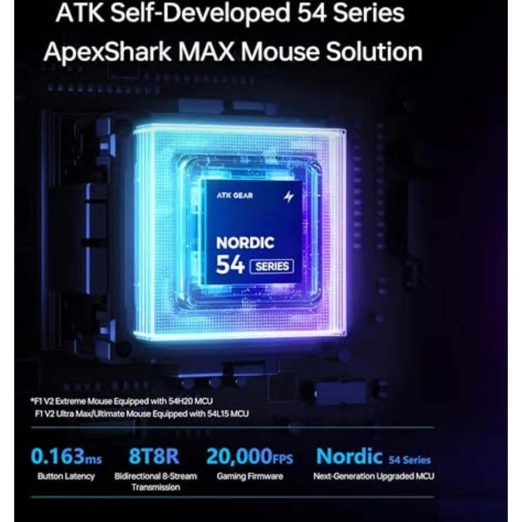 ATK Blazing Sky F1 V2 Kabellose Gaming-Maus, 39 g, PAW3950 Ultra-Sensor, Dual 8K, 250H Akku (Ultimate, Schwarz) – Bild 4