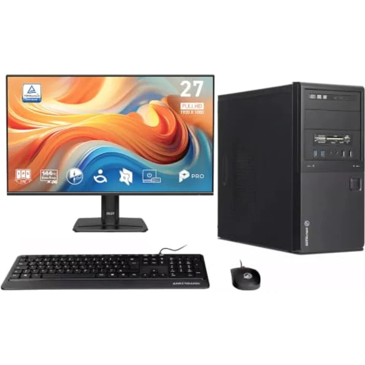 Ankermann Business Office Work Bundle, Intel Core i5-6500, 16GB DDR4, 480GB SSD, Windows 10, MSI PRO MP 27 Zoll E14A Full-HD Monitor, Tastatur & Maus, MS Office 2024 – Bild 1