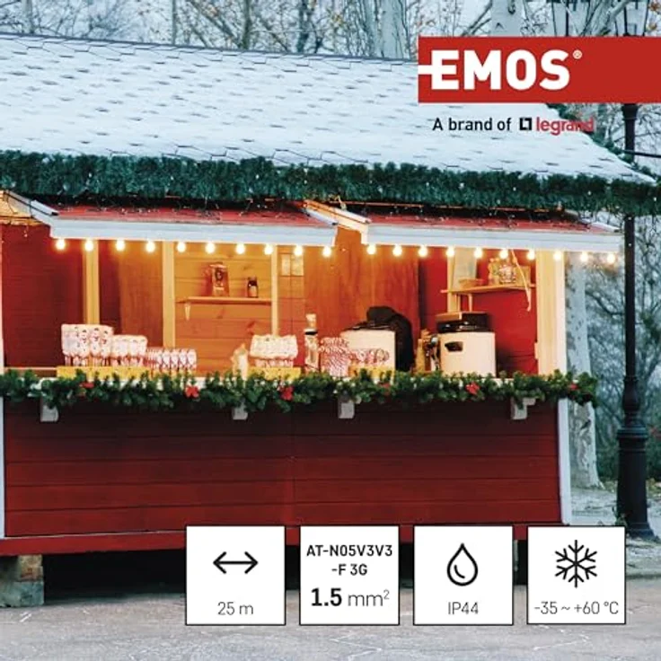 Emos Verlängerungskabel P08525W Black, Blue 4 AC outlet(s) (25 m) IP44 geeignet – Bild 2