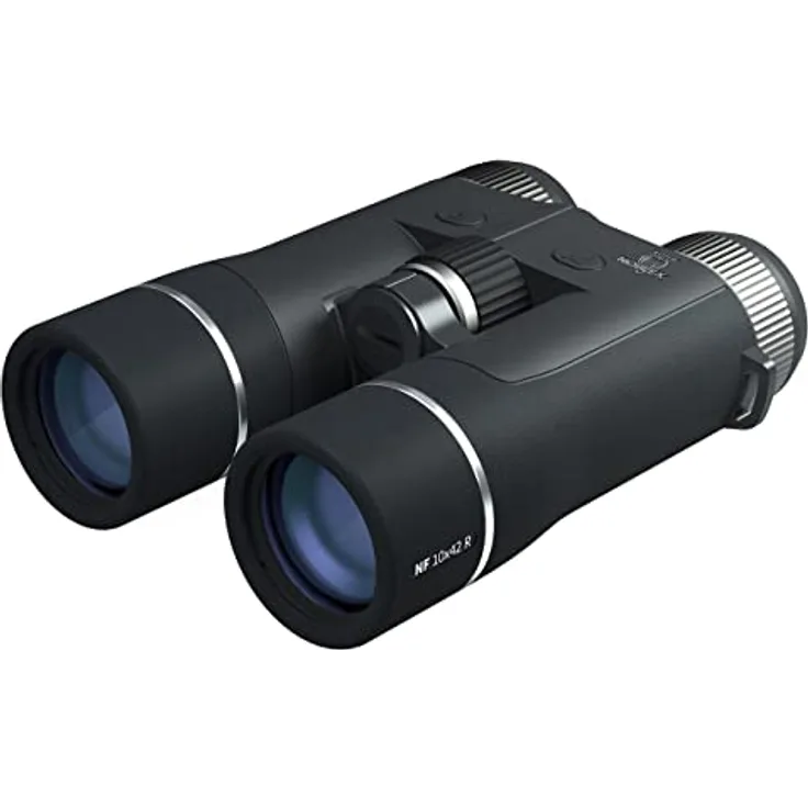 NOBLEX Fernglas NF 10x42 R Advanced | Premium Jagd Fernglas mit präzisem Laser Entfernungsmesser bis zu 2.300 Meter, Winkelmesser und hellem OLED-Display | schwarz
