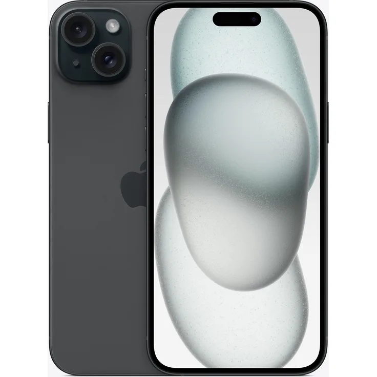 Apple iPhone 15 Plus 5G Smartphone 17,018cm (6,7 Zoll) OLED-Display, 128 GB interner Speicher, iOS 17, Schwarz
