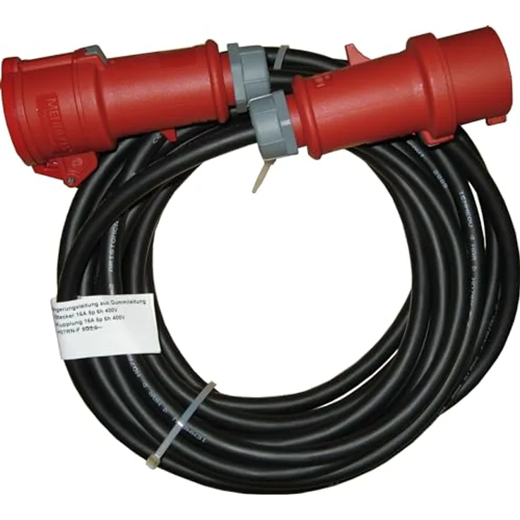 WDH Aktobis 16A CEE-Verbindungskabel H07RN-F 5G2,5, 10m, inkl. Kupplung und Stecker, IP44, schwarz