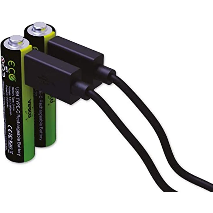 VERICO LoopEnergy Wiederaufladbare USB-C Batterie AAA 1,5V 900mWh (600mAh) Li-Ion, Schnellladung via USB-C Anschluss in ca. 2 Stunden (2X AAA) – Bild 1