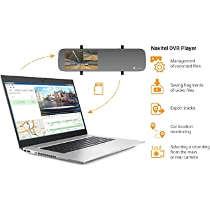Navitel MR450, Full HD GPS Dashcam mit 2 Kameras, 160° Blickwinkel, Grau – Bild 9