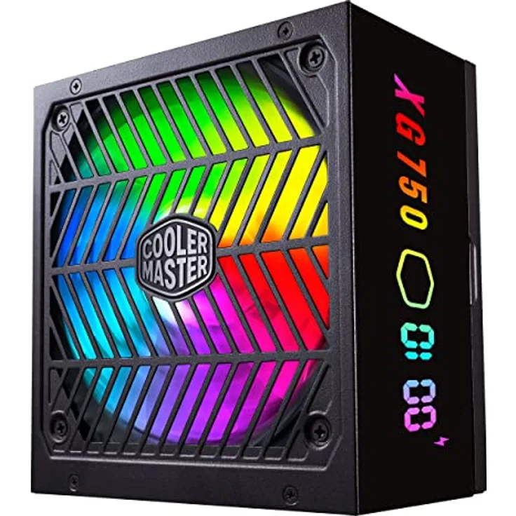 Cooler Master XG750 Plus Platinum PC-Netzteil (EU) - 80 Plus Platinum (+92% Effizienz), 750W, vollständig modular, Echtzeit-Display, 100% jap. Kondensatoren, 135mm FDB-ARGB-Lüfter