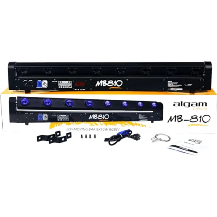 Algam Lighting Motorisierte RGBW-Bar MB 810, 8 x 10W LEDs mit 265° Tilt, DMX-gesteuert und 22 internen Programmen – Bild 3