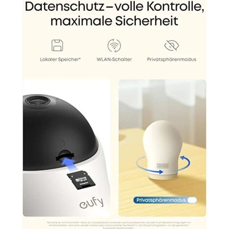 eufy Security Babyphone C10, 2K HD Überwachungskamera mit 4,5" Display, Schwenk-Neige-Funktion und Nachtsicht – Bild 7