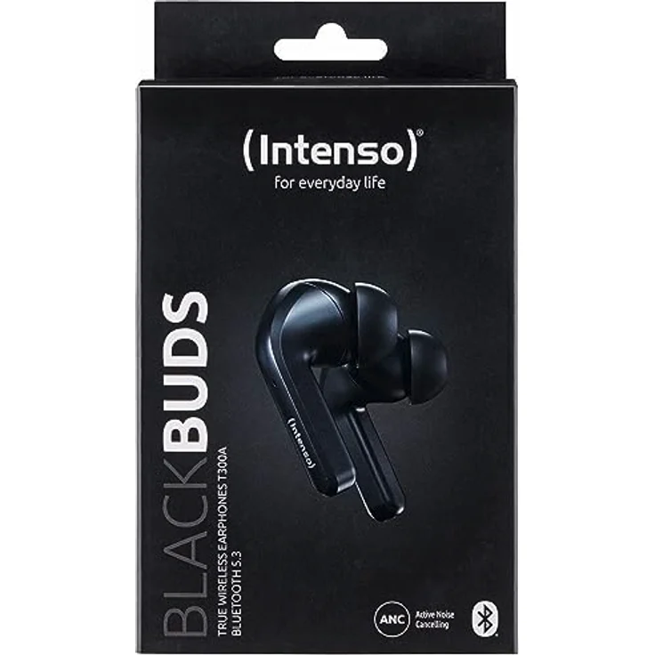 Intenso Black Buds - TWS True Wireless Kopfhörer T300A mit Active Noise Cancelling und bis zu 35 Std. Musikwiedergabe – Bild 4