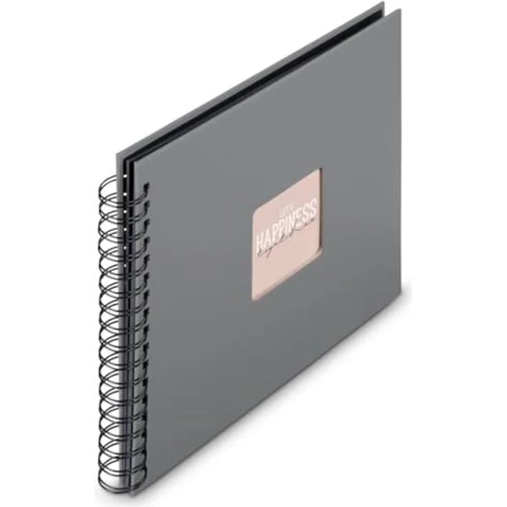 Hama Spiral-Album "Fine Art", 28x24 cm, 50 schwarze Seiten, Steingrau, FSC-zertifiziert – Bild 2