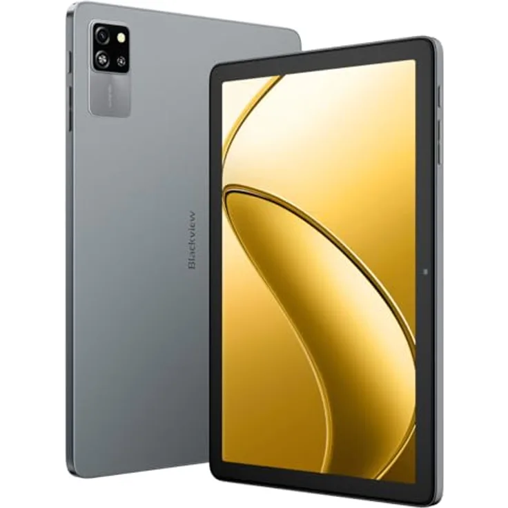 Blackview TAB 60, 10,1 Zoll Android 15 Tablet PC in grau, 12GB RAM + 128GB ROM (erweiterbar bis 2TB), Octa-Core, WiFi 6, 1280 x 800 HD, 5100mAh Akku, Dual-Kamera, Face ID
