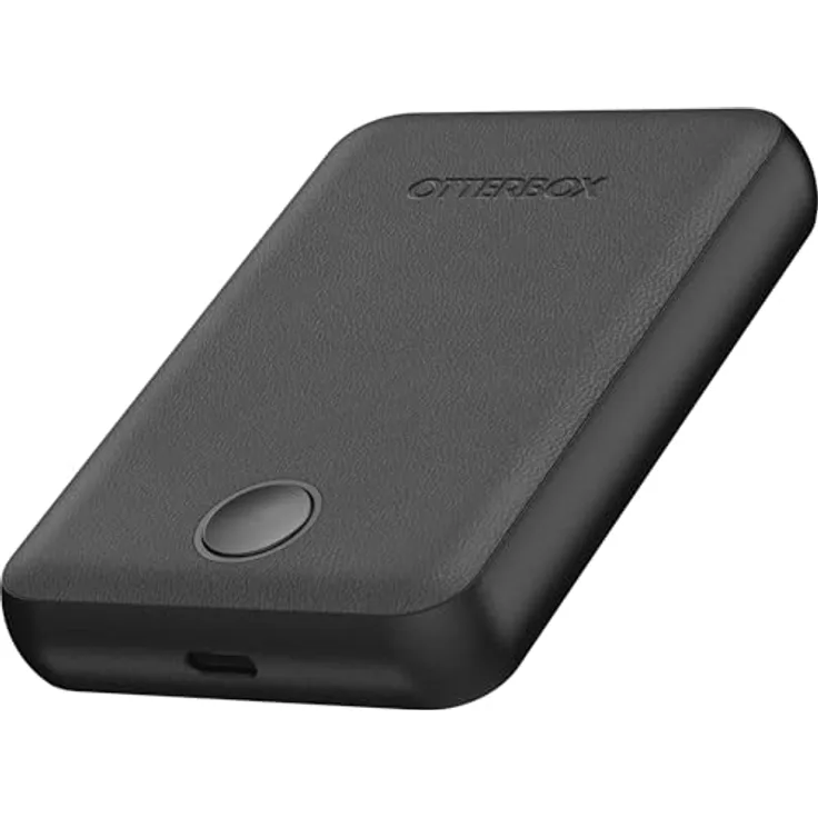 OtterBox Wireless Power Bank für MagSafe, 5000 mAh, USB-C, schlankes Design, schwarze Außenschale mit LED-Statusanzeige